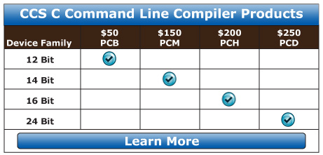 CCS C Command Line Compiler Products