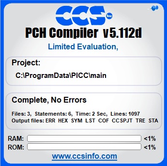 CCS IDE Compile Complete